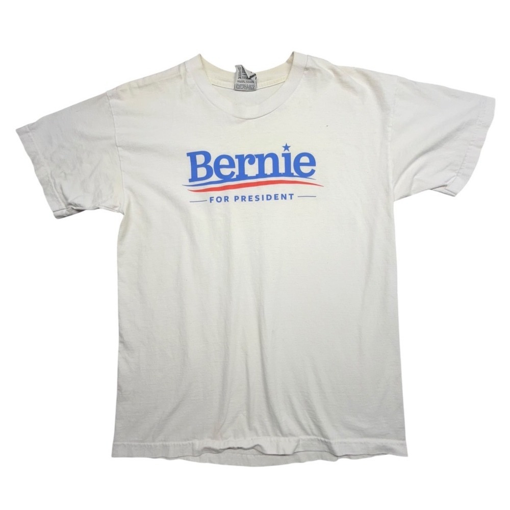 Bernie Sanders For President 2016 T-Shirt Union Made USA White Large Political